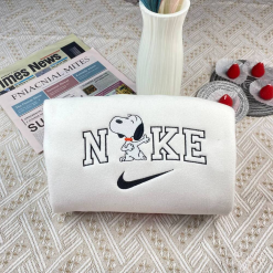 Vintage Snoopy Couple Nike Embroidered Sweatshirts, Nike Matching Embroidery