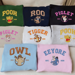 Winnie the Pooh And Friends of the Hundred Acre Wood Embroidered Sweatshirt, Hoodie, T-shirt