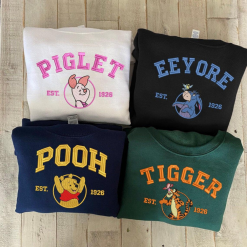 Winnie the Pooh And Friends of the Hundred Acre Wood Embroidered Sweatshirt, Hoodie, T shirt
